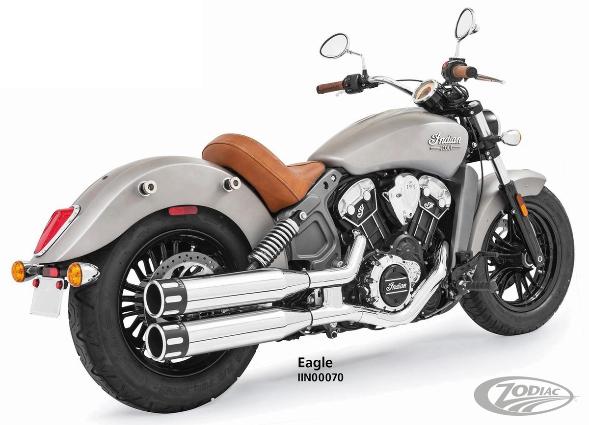 Freedom Eagle mufflers chr/blk Scout14up For Harley-Davidson