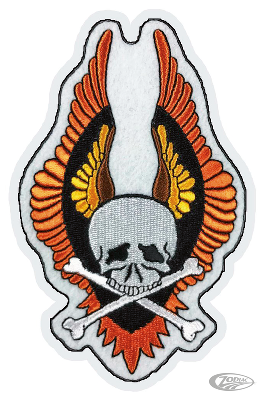 WING SKULL VINTAGE SERIES PATCH 4IN X 5. For Harley-Davidson