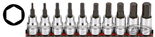 3/8" Socketbitset hex metric 10PC on rai For Harley-Davidson