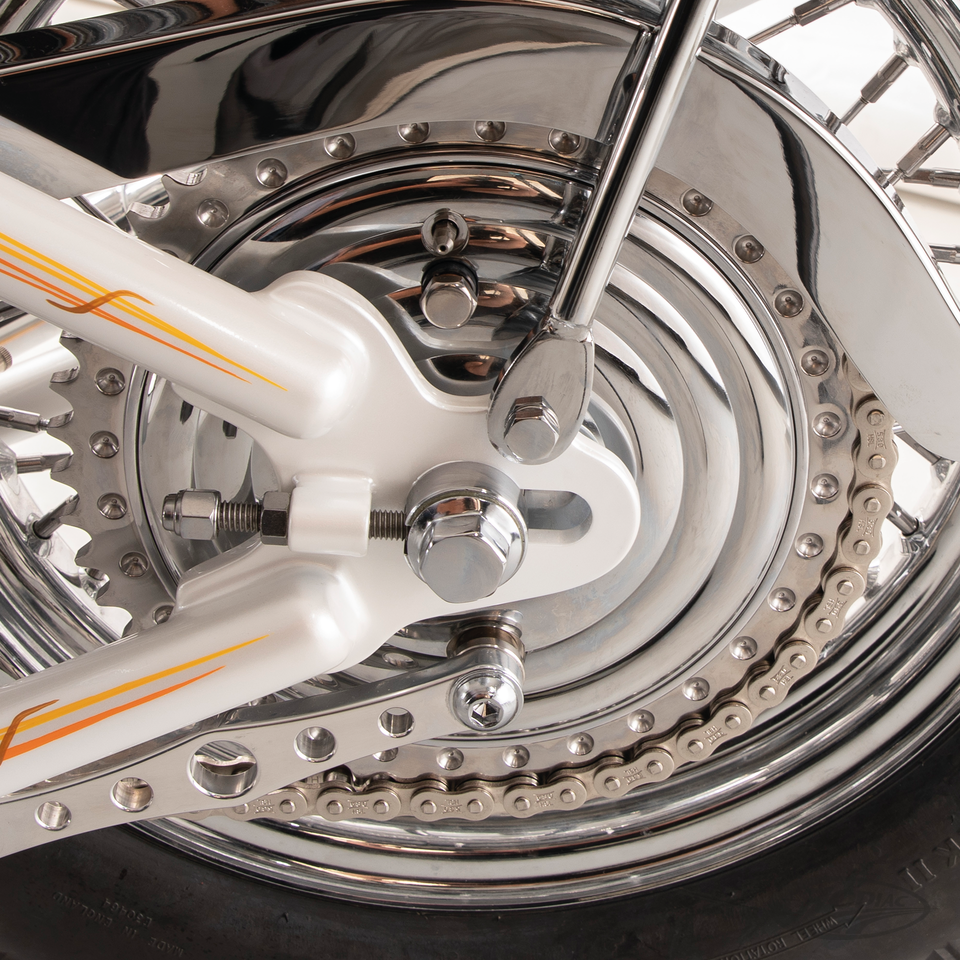 K-Tech rear Drum brake w/chrome fins For Harley-Davidson