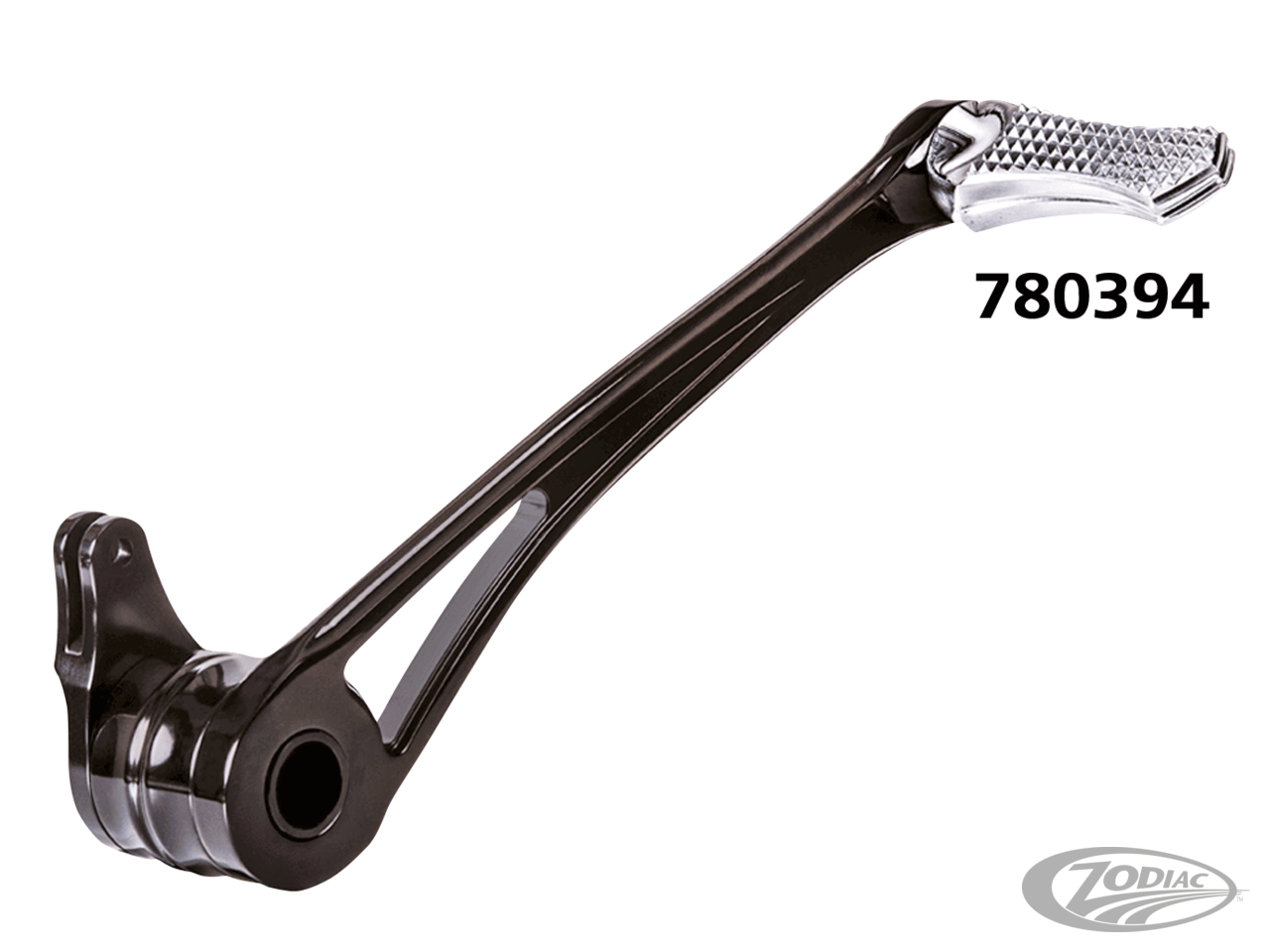 DMND BRAKE ARM BLK+POLISH PEG FLH/T14-UP For Harley-Davidson