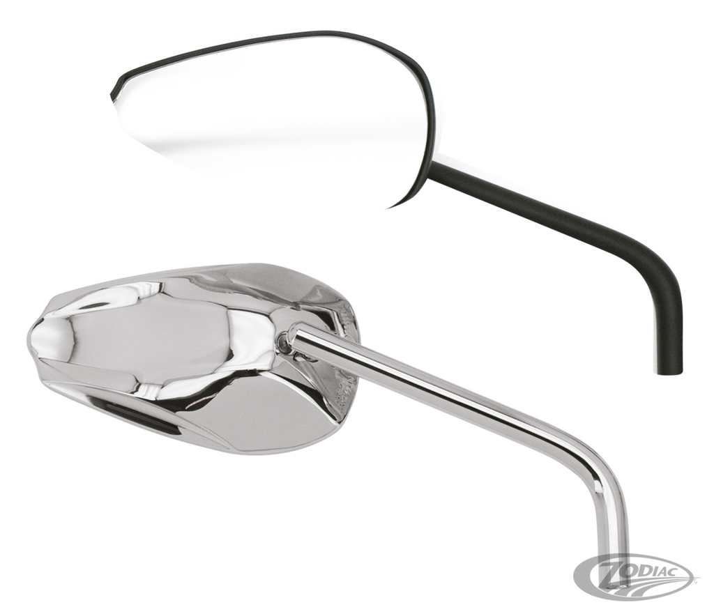 GZP Chrome Cobra mirror set w/round s For Harley-Davidson