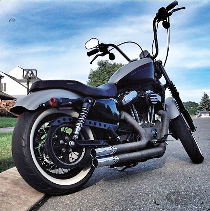 Burly narrow 12" apehanger black For Harley-Davidson