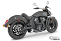 US OUTLAW LOW 2-1 BLK/CH SCOUT14-UP For Harley-Davidson