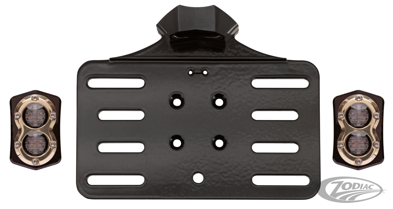 Vity's Taillight/licenseplte kit blk/brs For Harley-Davidson