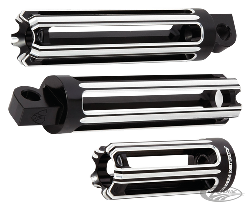 10-GAUGE FOOT PEGS BK For Harley-Davidson