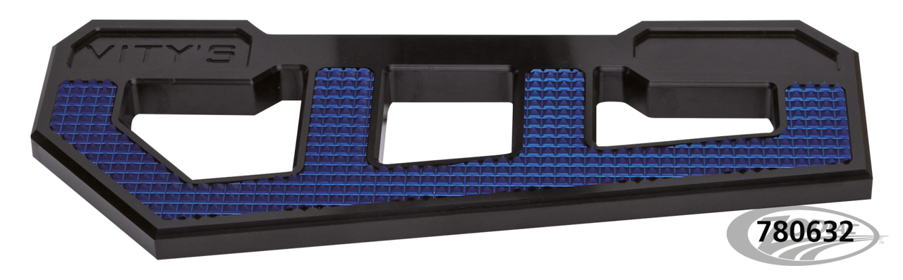 RACING FLOORBOARDS BLACK W/ DIAMOND BLUE For Harley-Davidson