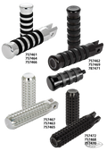 FWD ctrl Grooved pegs +4" black ST18-up For Harley-Davidson
