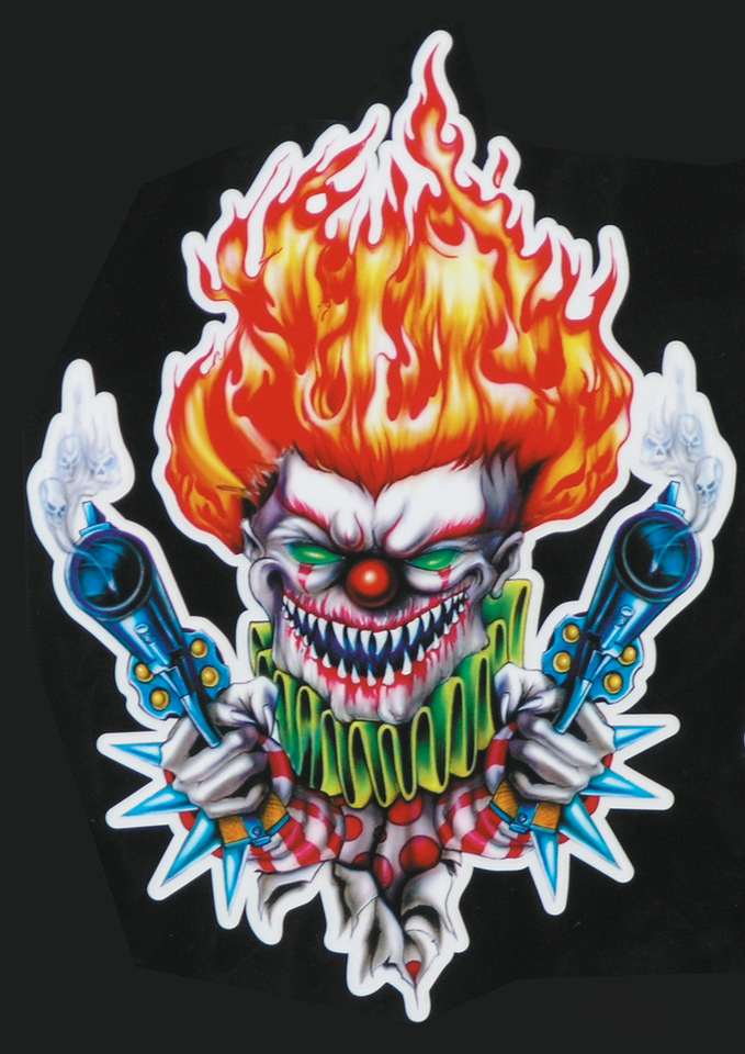 Gun Toting Clown decal 7.33"x10.39" For Harley-Davidson