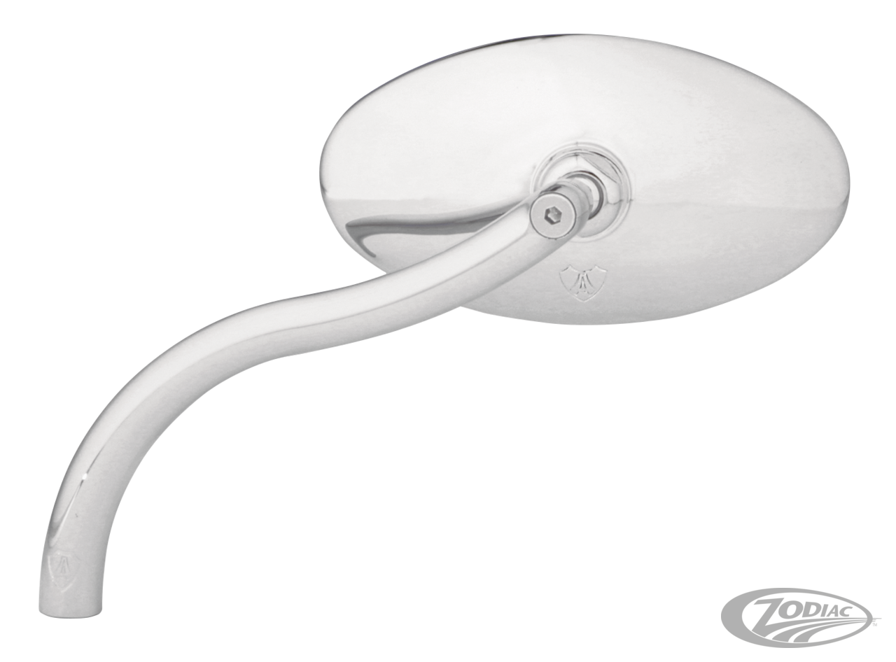 ALT. CAT-EYE MIRROR, SOFTBEND, SMOOTH For Harley-Davidson