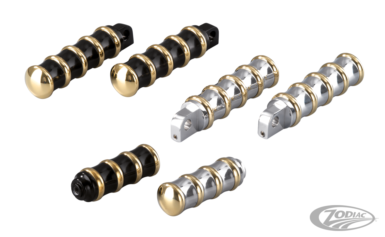 K-Tech vintage pegs polish & brass For Harley-Davidson