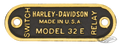 Name plate relay-switch brass 32E genera For Harley-Davidson