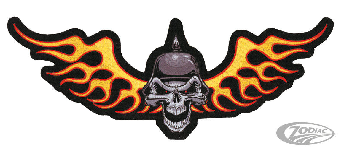 Biker Skull patch 12.75"x5" For Harley-Davidson