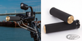 KNURLED RUBBER GRIPS, CBL , BRASS For Harley-Davidson