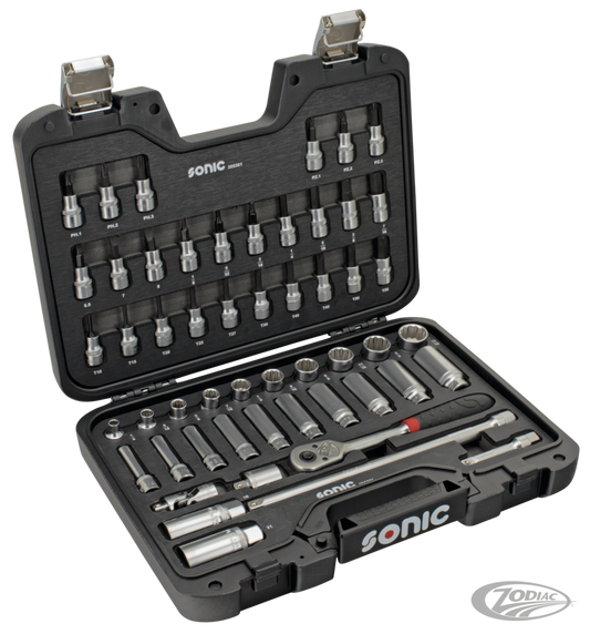 Sonic 53pc 3/8" drive socket set SAE For Harley-Davidson