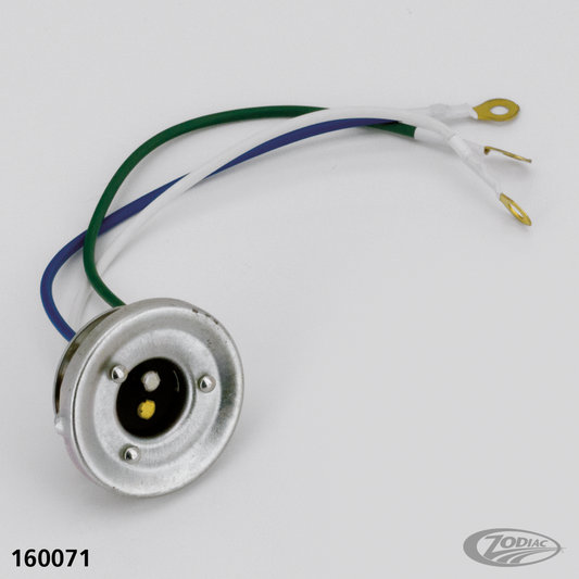 GZP Springer headlight socket with wires For Harley-Davidson