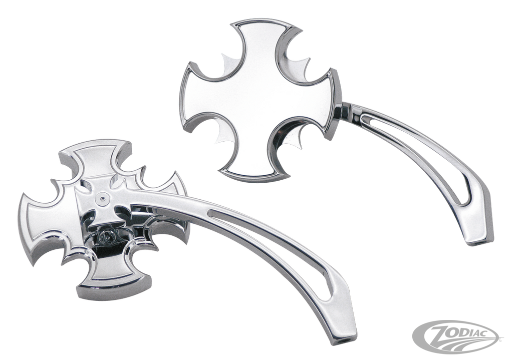 GZP Crossblade mirrors w/maltese spear s For Harley-Davidson