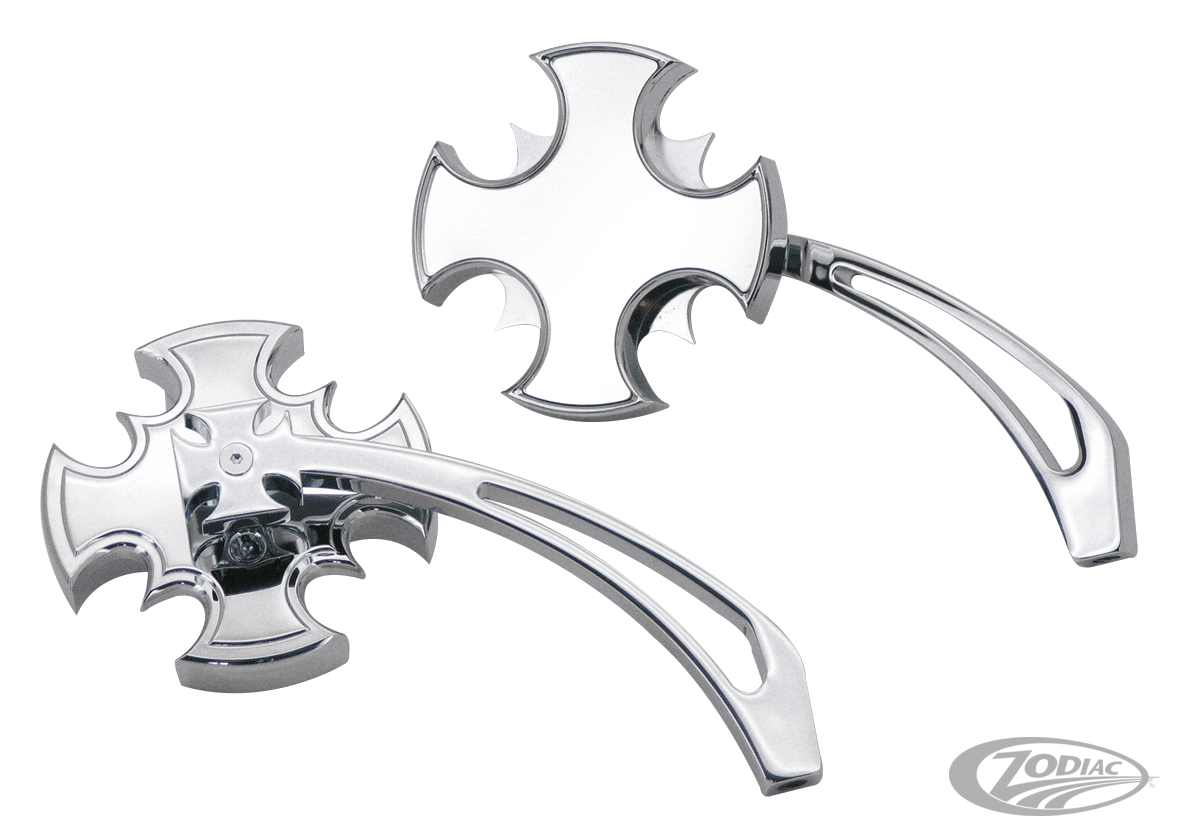 GZP Crossblade mirrors w/maltese spear s For Harley-Davidson