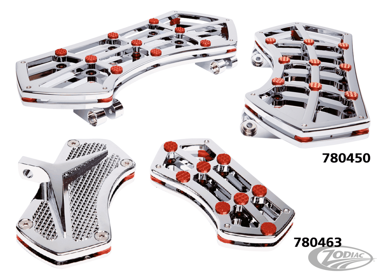 DIAMOND FR FLRBRD CHR W/ GEMS RED For Harley-Davidson
