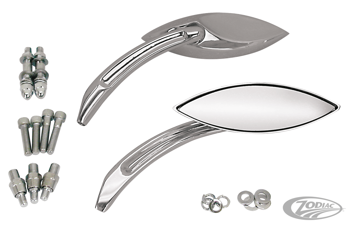 GZP Mirror set B Merlin's narrow cateye For Harley-Davidson