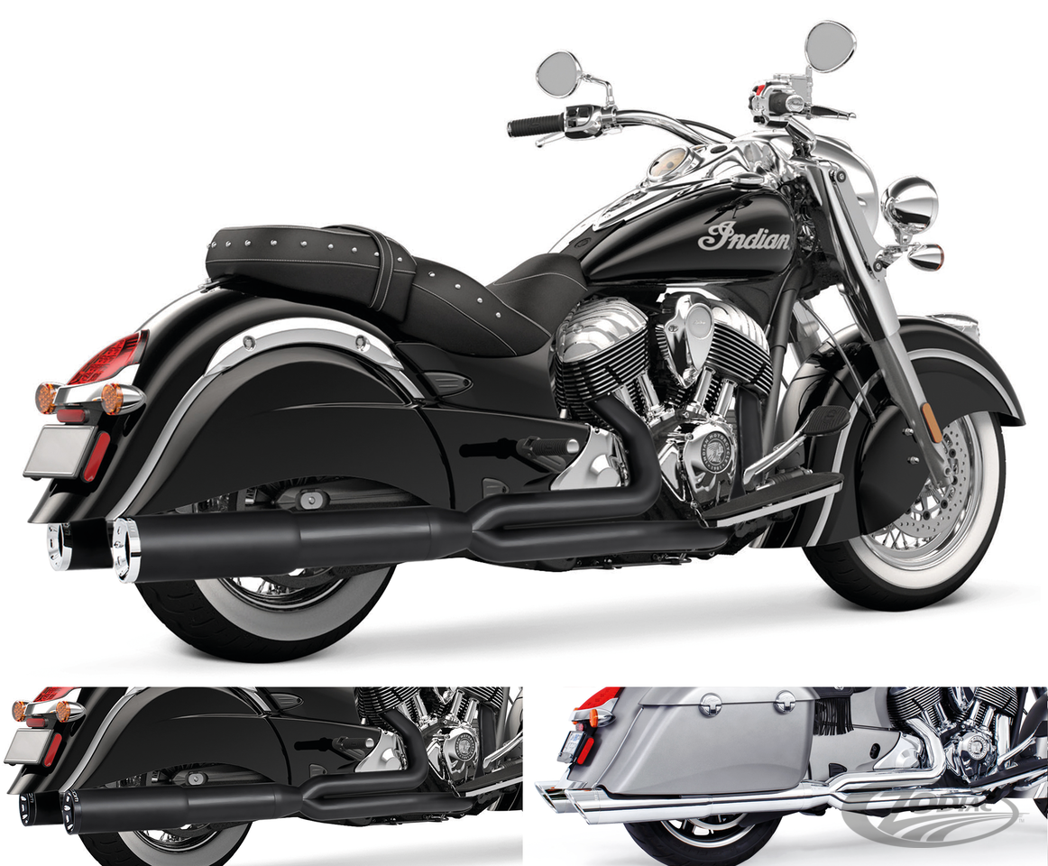 BK/CH 2-1 W/4.5" STRGHT Chief14-up For Harley-Davidson