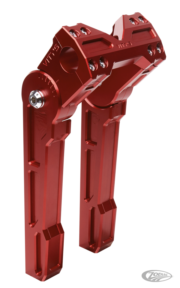 Adjustable 10" riser set Red For Harley-Davidson