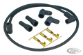 Wire set 8mm Spiral-wound blk silic.(2) For Harley-Davidson