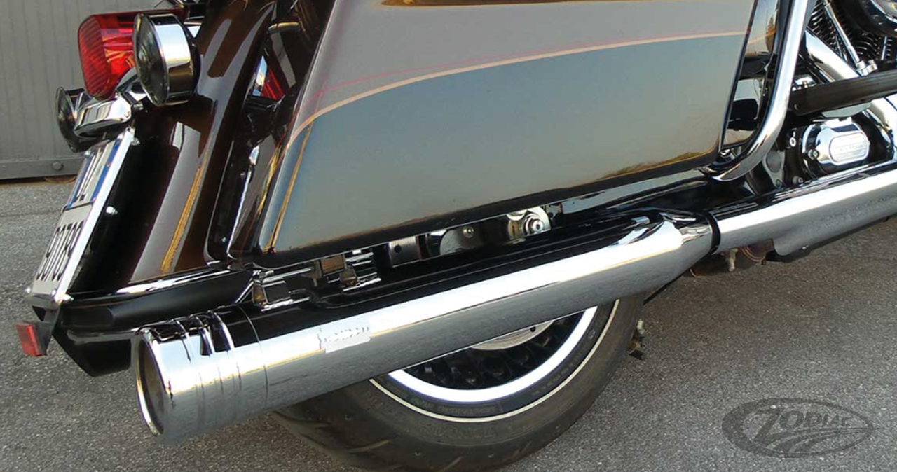 TOURING 120 WITH STRIPE ENDCAPS Chr For Harley-Davidson