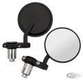 GZP Solo black 1" bar-end cafe mirrors For Harley-Davidson