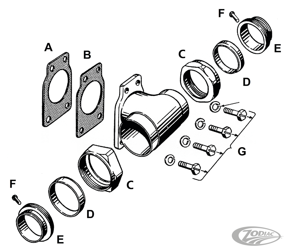 COLONY carb mount kit, parkerized For Harley-Davidson