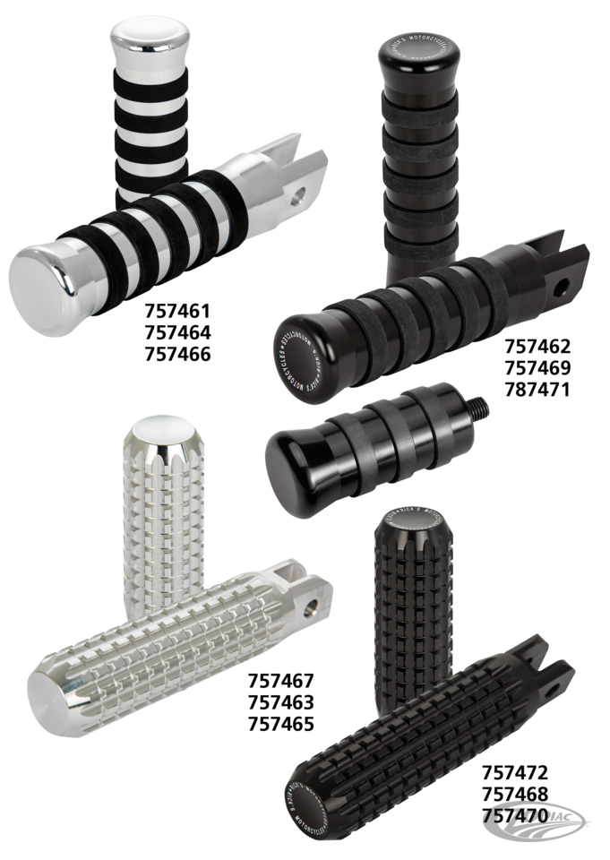 FWD ctrl Grooved pegs +4" polish ST18-up For Harley-Davidson