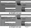 Striped ENDCAPS FOR 100mm MUFFLER chr For Harley-Davidson