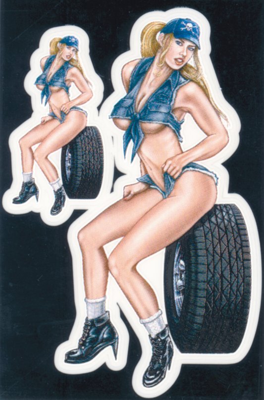 Mini Decal Mechanic Babe For Harley-Davidson