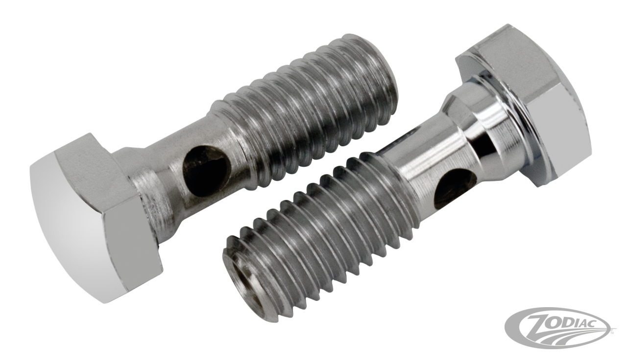 GZP Chr breatherbolts 1/2"-13 Pair For Harley-Davidson