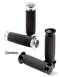 PM Contour renthal wrapped grips, chrome For Harley-Davidson
