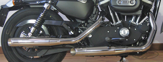 MCJ Slip-ons XL14-16 Blk w/o end caps For Harley-Davidson