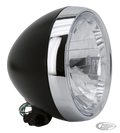 GZP Black 7" headlight w/chrome bezel EU For Harley-Davidson