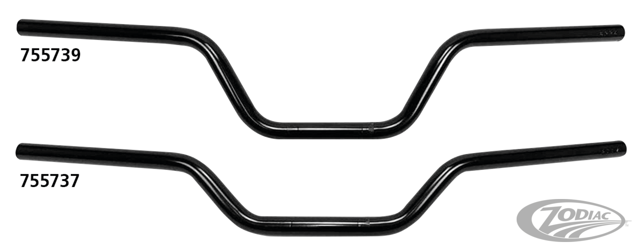 1" Handlebars Street Track 6" BLK no dmp For Harley-Davidson