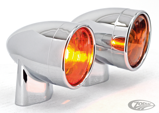 GZP Revox chr amber bullet fr+rr turnsgn For Harley-Davidson