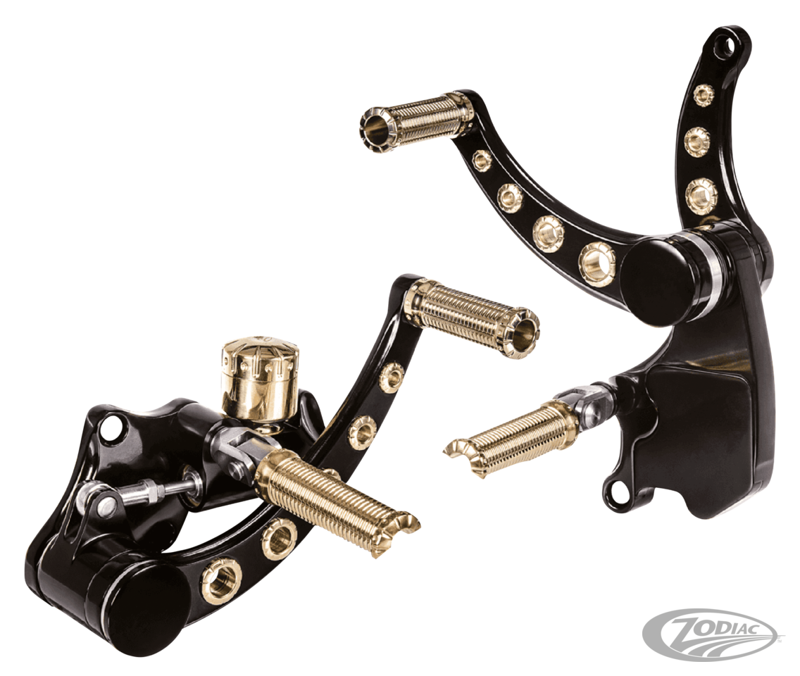 FWD CTRLS BLK & BRASS GEMS F*ST00-17 For Harley-Davidson