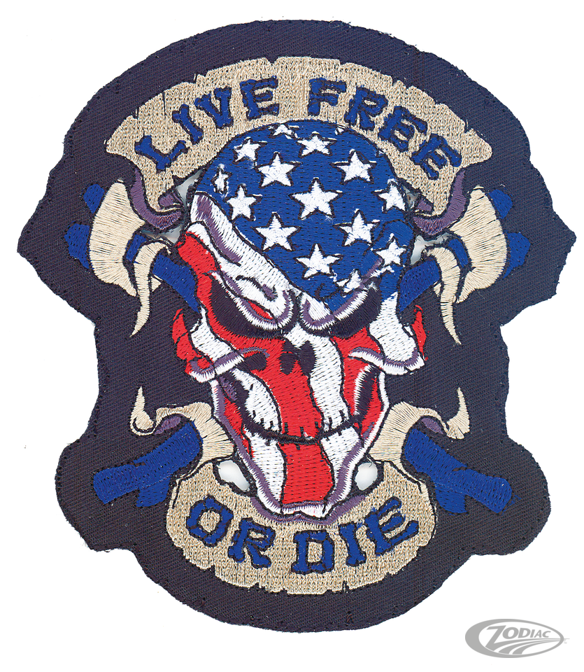 LIVE FREE OR DIE USA SKULL 6,5"X5" For Harley-Davidson