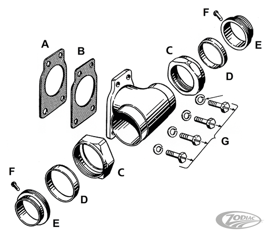 COLONY oversized manifold nipple BT40-54 For Harley-Davidson