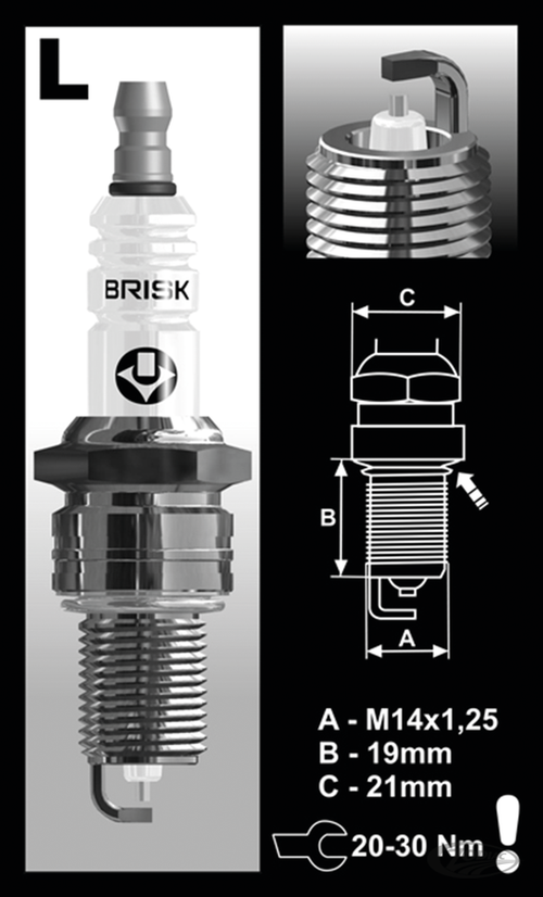 4Pck Brisk LR17YS Spark plug For Harley-Davidson