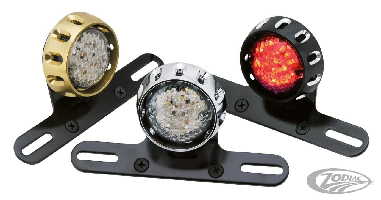 GZP Brass RII LED taillight w/license br For Harley-Davidson