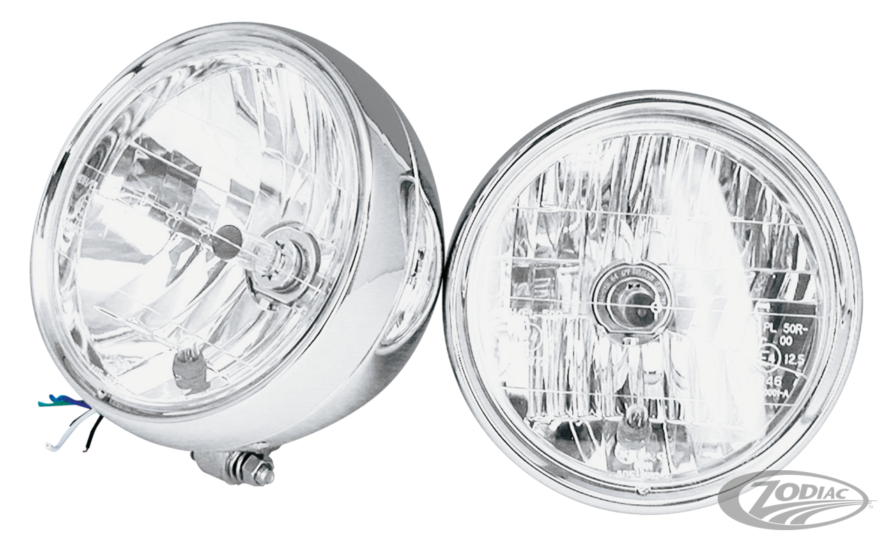 GZP Custom headlight 7" facet cut bottom For Harley-Davidson