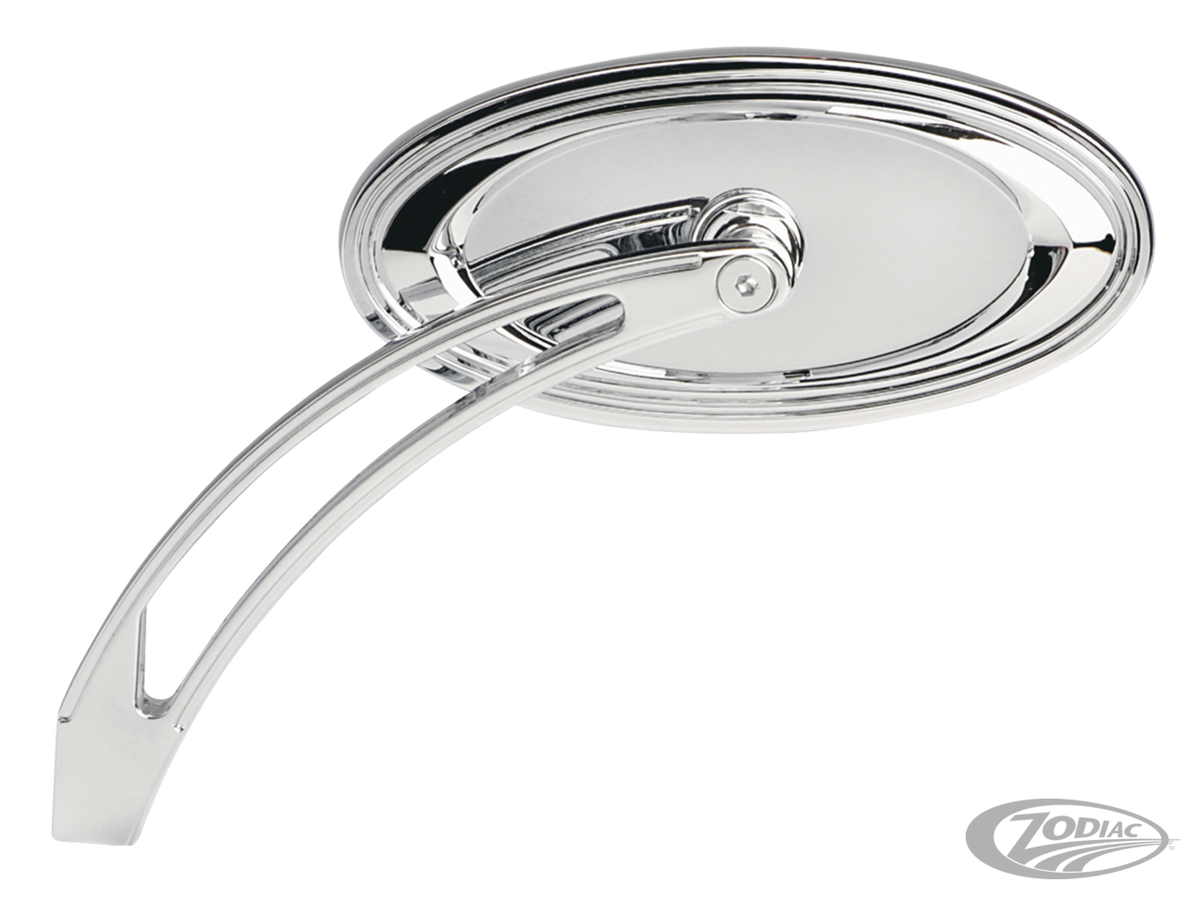 ALT. OVAL STEPPED MIRROR, RADIAL STEM For Harley-Davidson