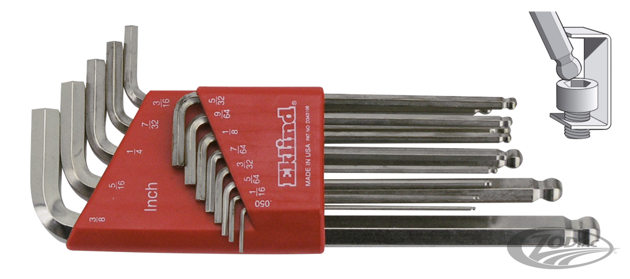 Bright Ball Allen wrenches Inch 13Piece For Harley-Davidson