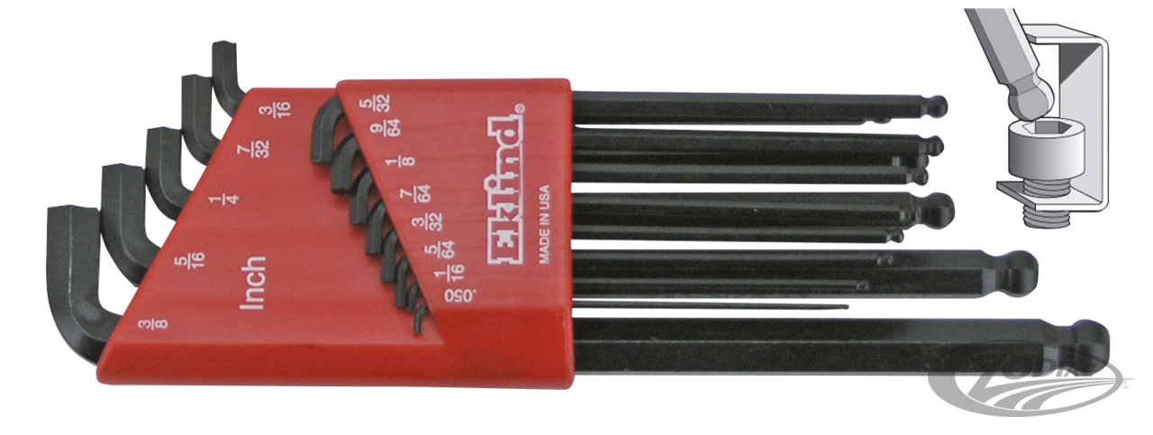 Stubby Ball Allen wrenches Inch 13Piece For Harley-Davidson