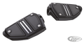 Twin rail footpegs w/o adapters Black For Harley-Davidson