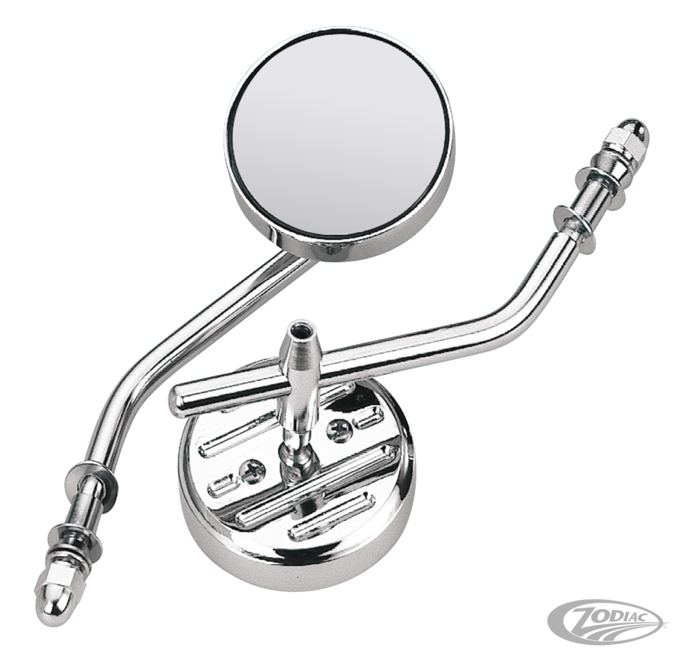 GZP Round mirror solid stem RH or LH For Harley-Davidson